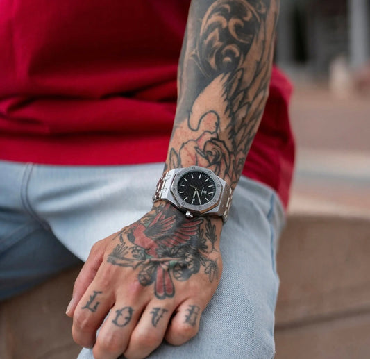 Reloj Poedagar | Oxford Silver Black