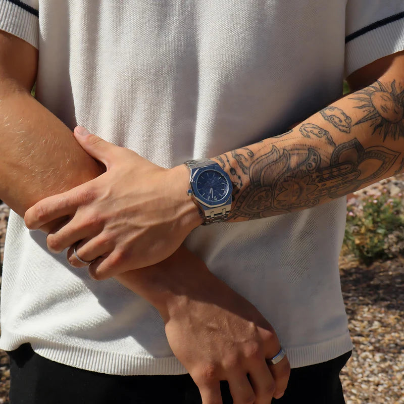 Reloj Poedagar | Oxford Silver Blue