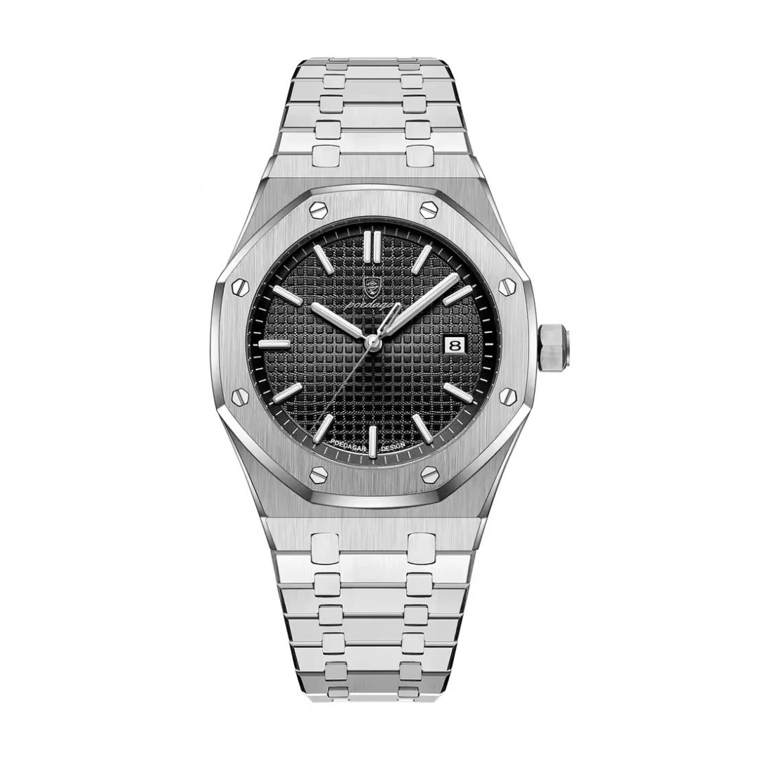 Reloj Poedagar | Oxford Silver Black
