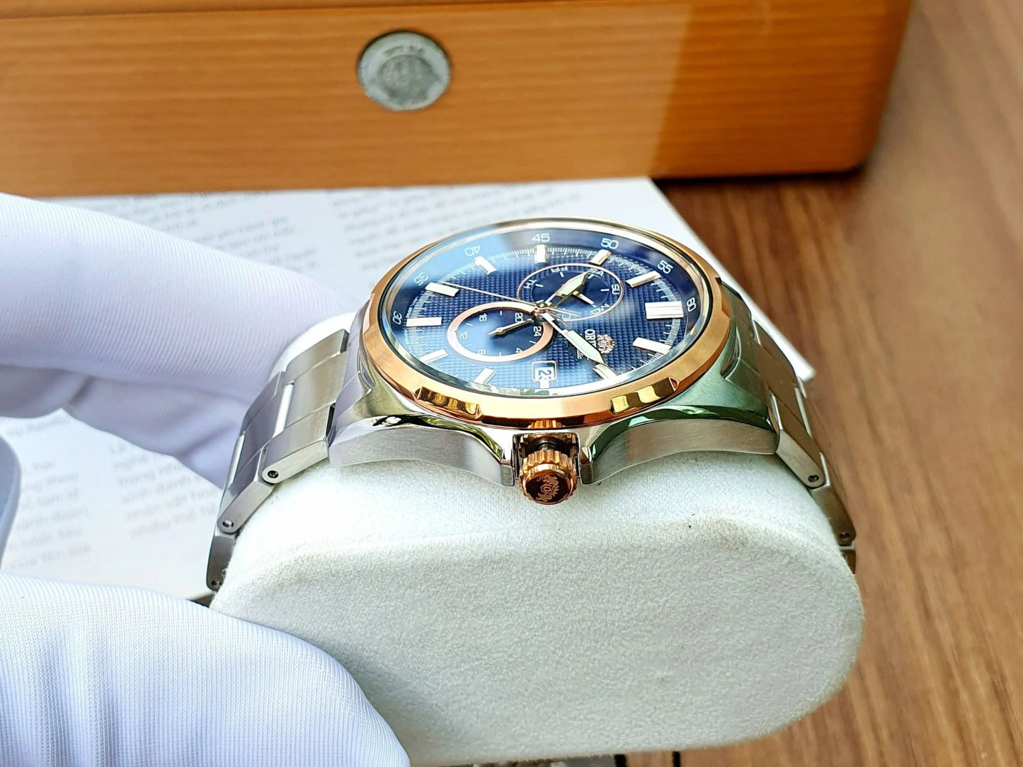 Reloj Orient Análogo de Caballero Fechador