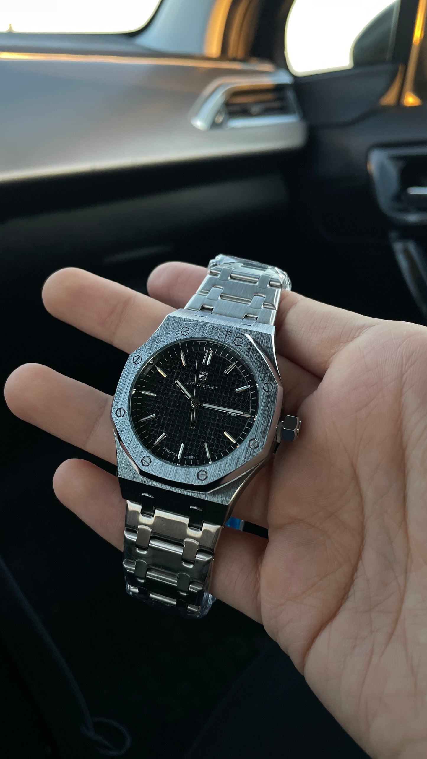 Reloj Poedagar | Oxford Silver Black