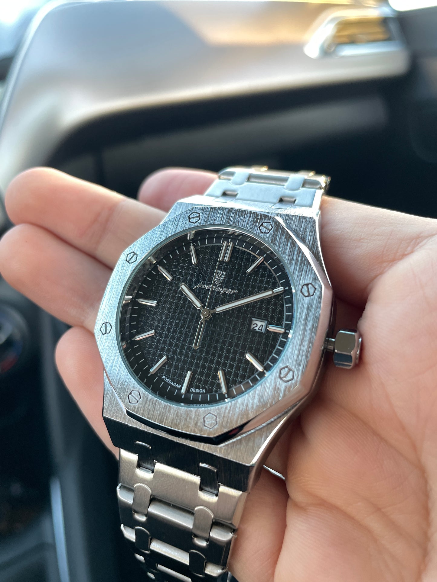 Reloj Poedagar | Oxford Silver Black