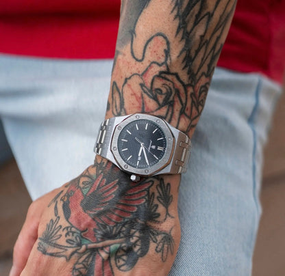 Reloj Poedagar | Oxford Silver Black