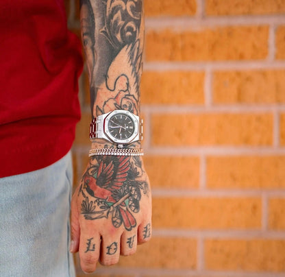 Reloj Poedagar | Oxford Silver Black