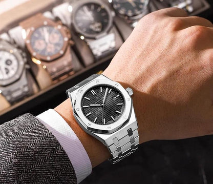 Reloj Poedagar | Oxford Silver Black